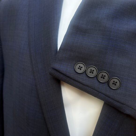 Hickey Freeman Jacket Sport Coat 46R Loro Piana Super 150 Blue Checker 2 Button - Picture 5 of 16